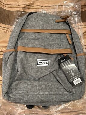 Fuel Men's Gray Backpack with Tan Trim